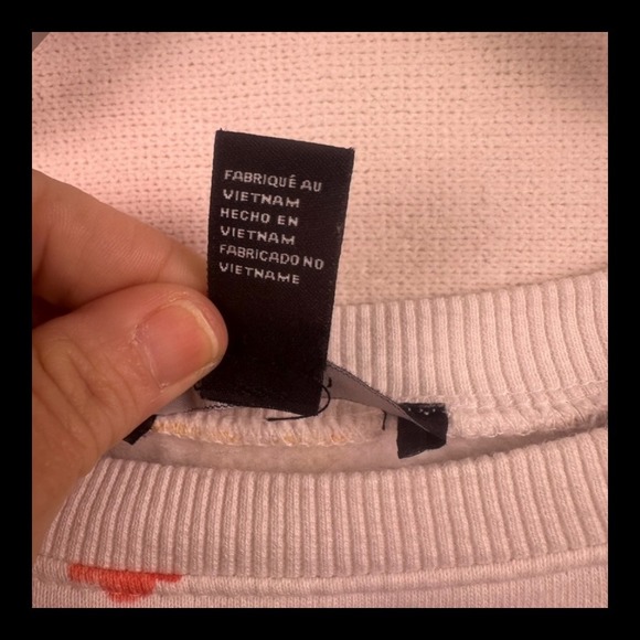 Forever 21 Floral Print Cropped Sweatshirt White Multicolor Size S - Picture 5 of 16